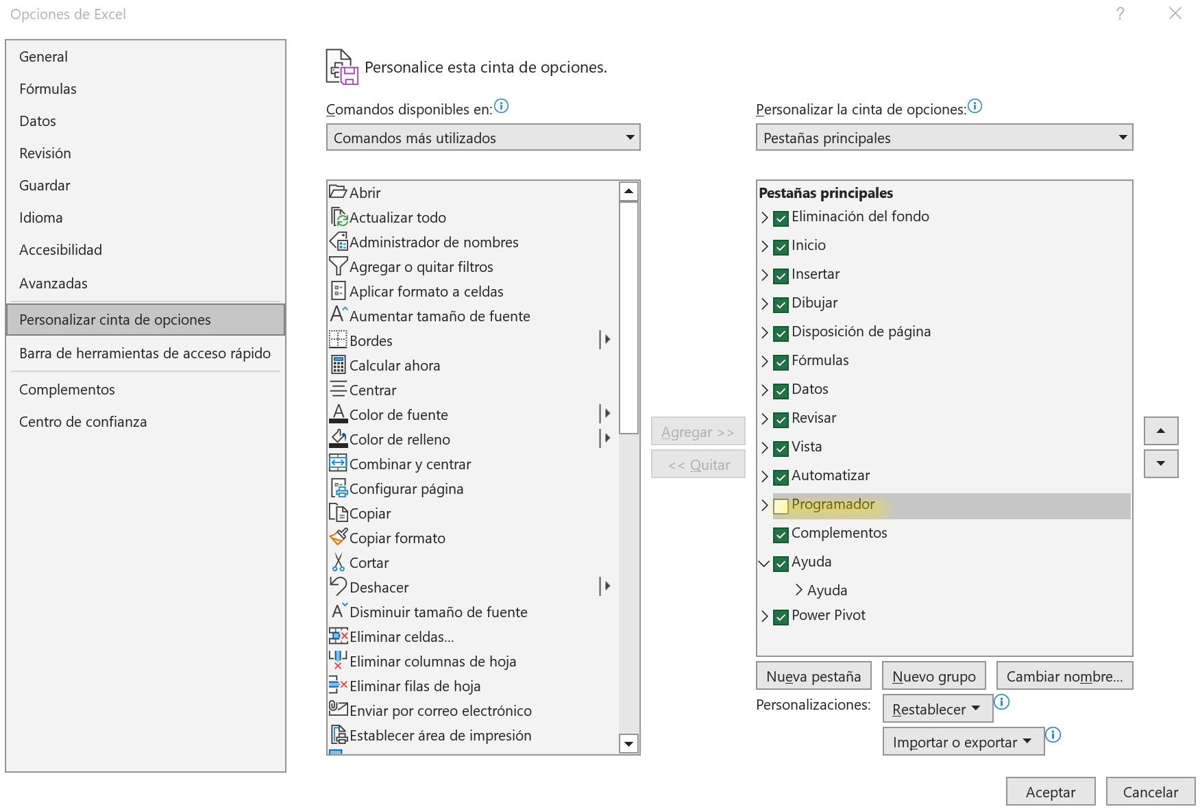 ¿Dónde se encuentra el archivo personal XLSB?
